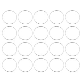 sourcing map 100pcs 22mm Brass Hollow Circle Bezel Pendant Frame Round Linking Rings Jewelry Connectors for Earrings Necklaces Jewelry Making Resin Craft (Bright Silver)