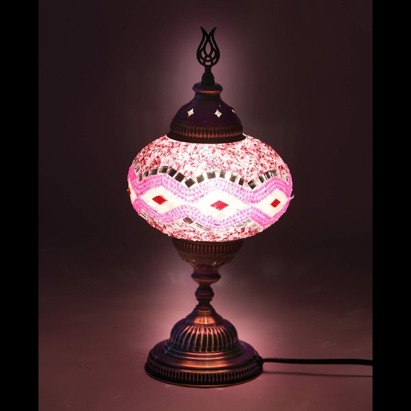 (31 Models) Mosaic Lamp - Handmade Turkish 7" Globes Mosaic Sconce Lamp/Wall Light, Stunning Moroccan Style, Mosaic Lantern, Bronze, Wall Lamp for Room Decoration (Rogue)