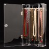 Acrylic Necklace Holder with 24 Hooks Clear Necklace Organizer Dustproof