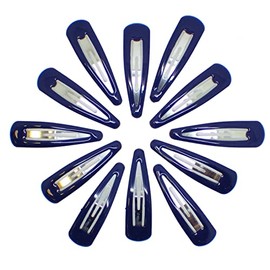 Topkids Accessories 12pc Snap Clips 5cm / 2" Snap Hair Clips Women Girls Kids Sectioning Slide Hair Grip Styling Fine Hair Thick Hair Bendies Sleepies School Uniform Colours Epoxy (Navy)