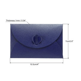 PATIKIL Mini Envelopes, 24 Pack Heart Clasp Tiny Items Storage Cute Present Card Holder for Wedding Greeting Party, Dark Blue