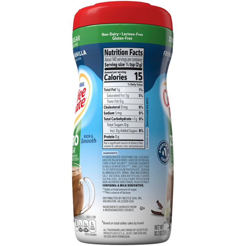 Coffee mate Zero Sugar Powder Coffee Creamer Variety, French Vanilla,