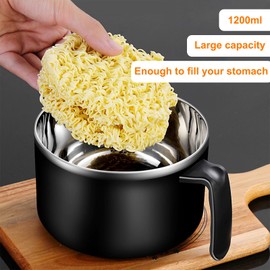 HENGBIRD 1200ml Noodle Bowl with Lid, Ramen Bowl Set, Noodle Cooker Instant Noodle Bowl Ramen Bowl with Lid, Ramen Pot Noodle Pot with Chopsticks and Fork, Ramen Bowls for College Dorm Home Office