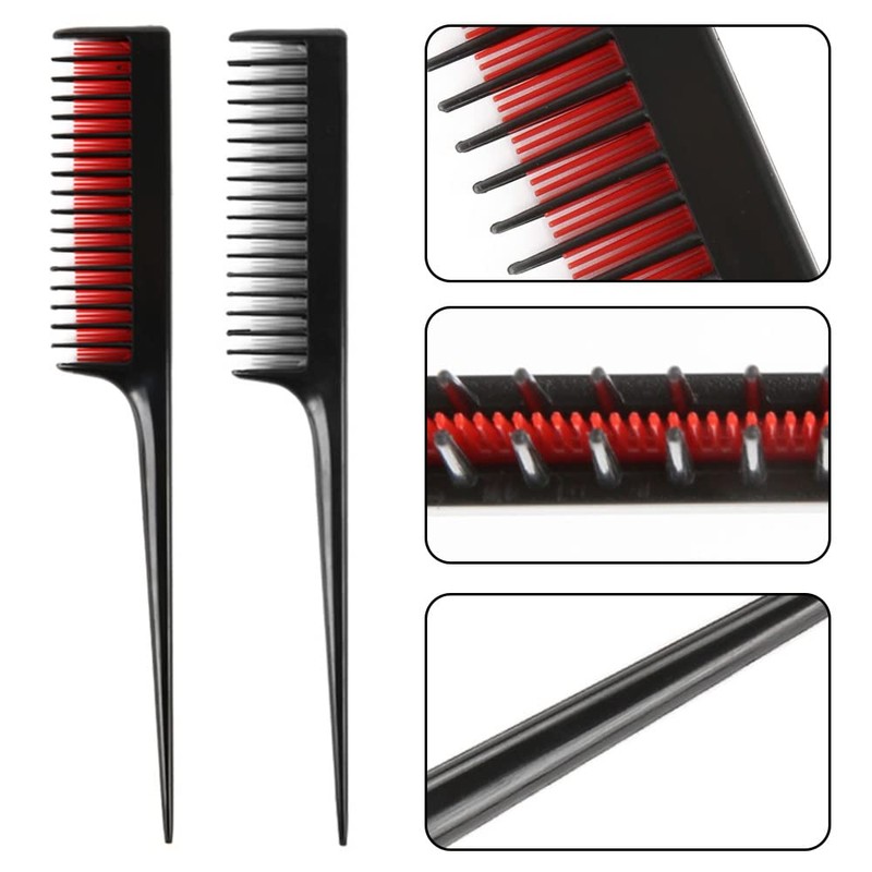 3 Pcs Hairdressing Back Combing Triple Teasing Comb Hairdressing Back