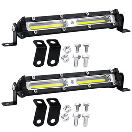 TIGRE BLANC 7 Inch LED Work Light, 18 W, General Purpose Light Bar, Work Light, Fog Light, Daylight, 4WD, 12V, 24V, 18cm, Set of 2