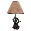 DWK Captain's Destiny: Nautical Ship's Wheel Resin Table Lamp with