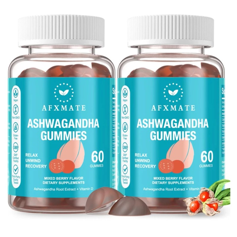 AFXMATE Ashwagandha & Vitamin D Gummies – 120 Count, Non-GMO,