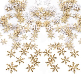 Pack of 300 Snowflakes Decoration, Confetti Decoration, Christmas, Table Decoration, Christmas Confetti, Glitter Stars Confetti Decoration, Suitable for Winter, Celebration, Wedding, Birthday, DIY