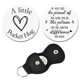 Inspirational Pocket Hug Token Gift for Women Men Coworker Staff Farewell Birthday Gifts for Teacher Employee Christmas Gifts for Daughter Son May You Be Proud of the Work You Do Double Sided Keychain