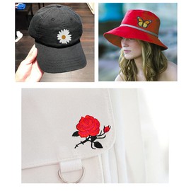 16 pcs Daisy Flower Butterfly Iron/Sew on Patches, Rose Sunflower Embroidery DIY Patches for Backpacks Clothing Jeans Jackets Dress