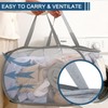 2 Pack Collapsible Laundry Baskets 3 Compartment, Mesh Pop Up