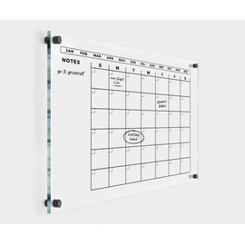 Large Acrylic Calendar Acrylic with Black Hardware - Calendar 2024 Dry Erase Planner - Dry Erase Monthly Acrylic Calendar - Family Calendar Dry Erase Wall Calendar (36x24'' (Large))