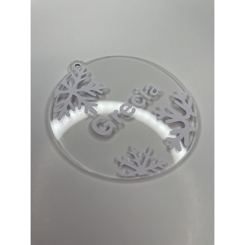 Pack Esferas Navideñas Personalizadas con Nombre Acrílico Transparente Adornos Navideños