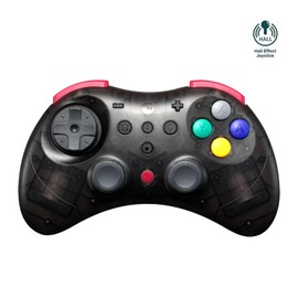 AKNES GuliKit Elves 2 Pro Wireless Controller for Switch/Switch 2, Windows, iOS and Android - Hall Effect Joysticks, 1000Hz Polling Rate, 3 Rumble Modes, Gyro Aiming - Transparent Black
