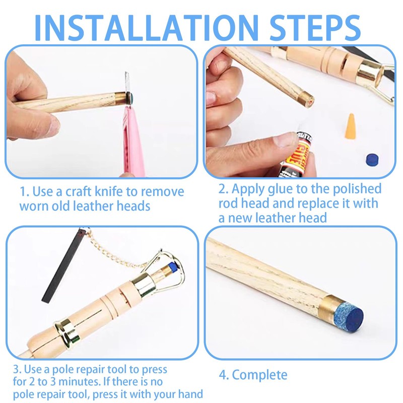 LLXUANKK 25 Pcs Pool Cue Tips and Snooker Cue Replacement