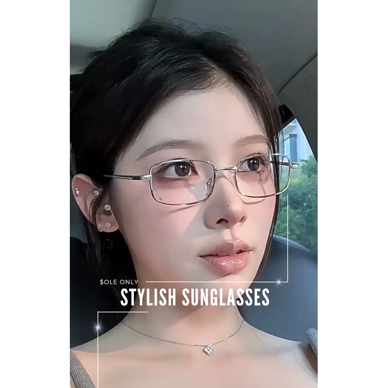 $ole only Rimless Lightweight Fashion Glasses, Retro, Glasses Case Included,