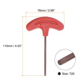 HARFINGTON 4pcs Torx Screwdriver T20 S2 Steel T Handle Star Key Wrench for CNC Lather Tool Holder