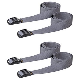 AceCamp 2 Pairs (4 Pieces) Velcro Strap Packing Straps 2.5 cm Wide Velcro Strap Velcro All-Purpose Strap Fastening Straps Bicycle Sports Sizes (Grey Double Pack, 120 cm), 90359