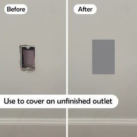 Rubber Bond Self-Adhesive Rubber Wall Outlet Cover Plate 5 Pack - Easy to Apply Peel & Stick Drywall Hole Patch - 5x3 Inch Screwless Blank Wall Plate Cover - Premium Rubber Wall Hole Cover (Grey)