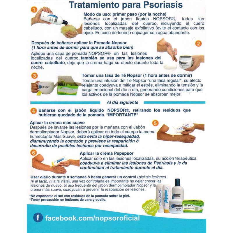 Pomada Nopsor para tratamiento de Psoriasis, uso nocturno