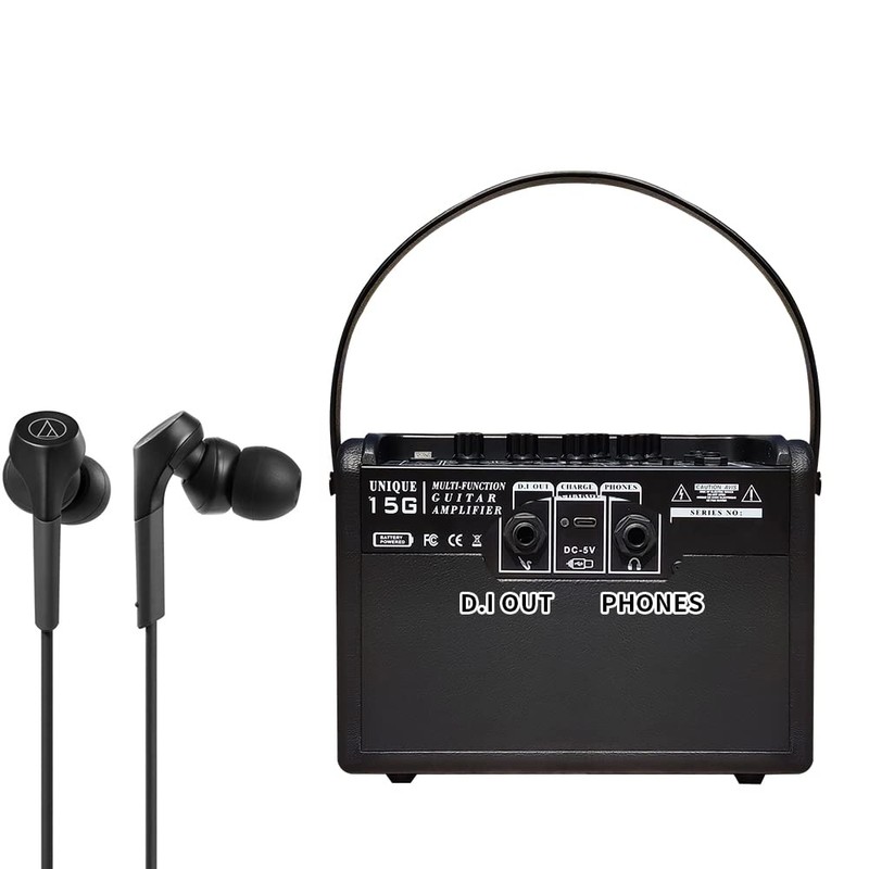 Acoustic/Electric Guitar Amplifier, 15 Watt Portable Bluetooth Amp for Guitar