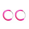 Pink Hoop Earrings 925 Sterling Silver Extra Small