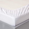 HOMESCAPES White Deep Fitted Sheet (12”) Single 330 TC 500