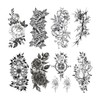 Hopzab 8 Pcs Flower Tattoo Stickers Waterproof Temporary Tattoos