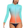 ATTRACO Womens Zip Rash Vest Long Sleeve UV Sun Protection