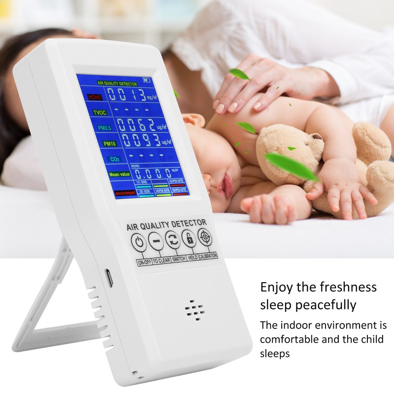 Precise Carbon Dioxide Detector PM2.5 PM10 CO2 Formaldehyde Digital Monitor