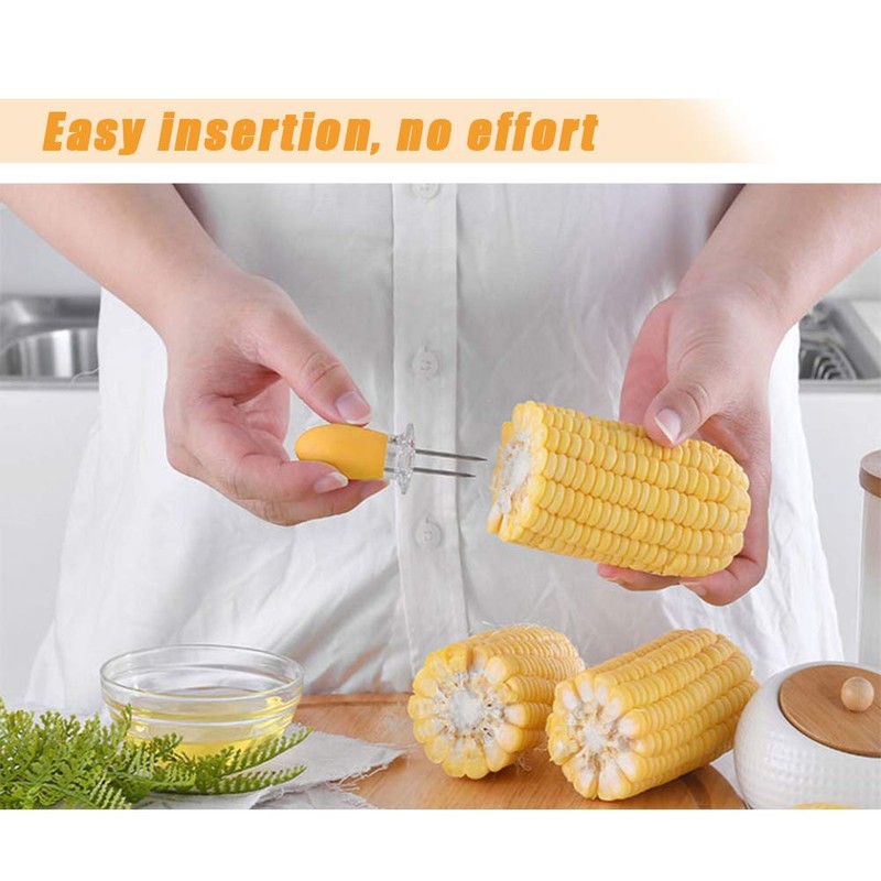 Corn Cob Holders Set, Stainless Steel Corn Skewers for Corn