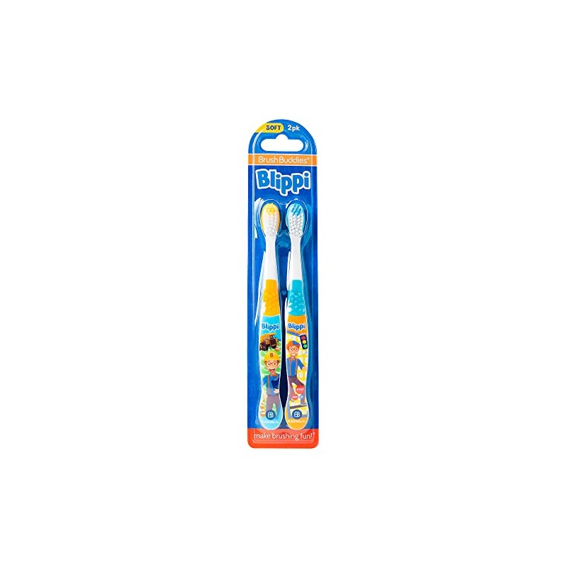 Brush Buddies - Cepillo de dientes Blippi (2 unidades, Suave,