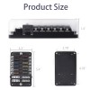 MICTUNING 12-Way 12-32V Blade Fuse Box Block Auto/Boat Car Fuse