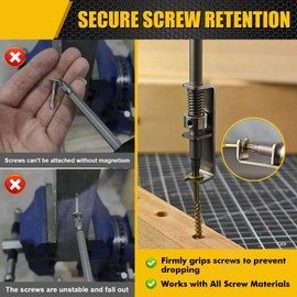 3 Pcs Spring-Loaded Screw Holder Bit, Anti-Drop Screwdriver Bit, Single-Hand Operation Bit Holder for Electricians, Mechanics, DIY Home Repair, Universal Screw Retaining Tool