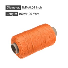 sourcing map Twisted Mason Line Nylon Twine String Cord Orange 100M/109 Yard 1MM Dia for Netting, Landscaping, Home Improvement, DIY Projects, Crafting, Masonry, Gardening