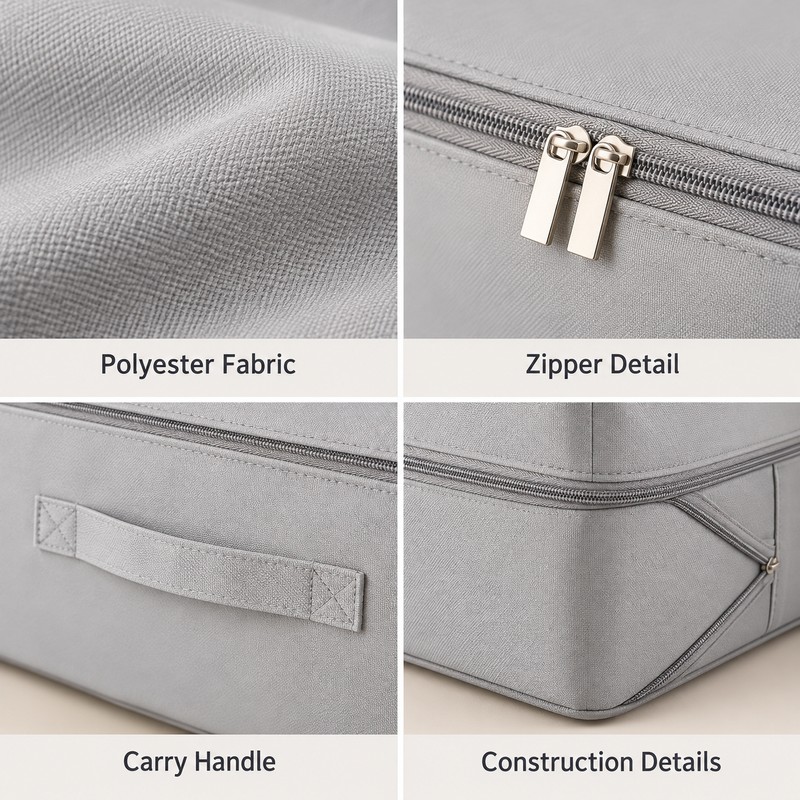 Large Gray Compression Storage Bag for Clothes & Bedding –