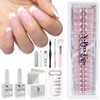 SXC Cosmetics French Tip Press On Nails, Pink Starter Kit,
