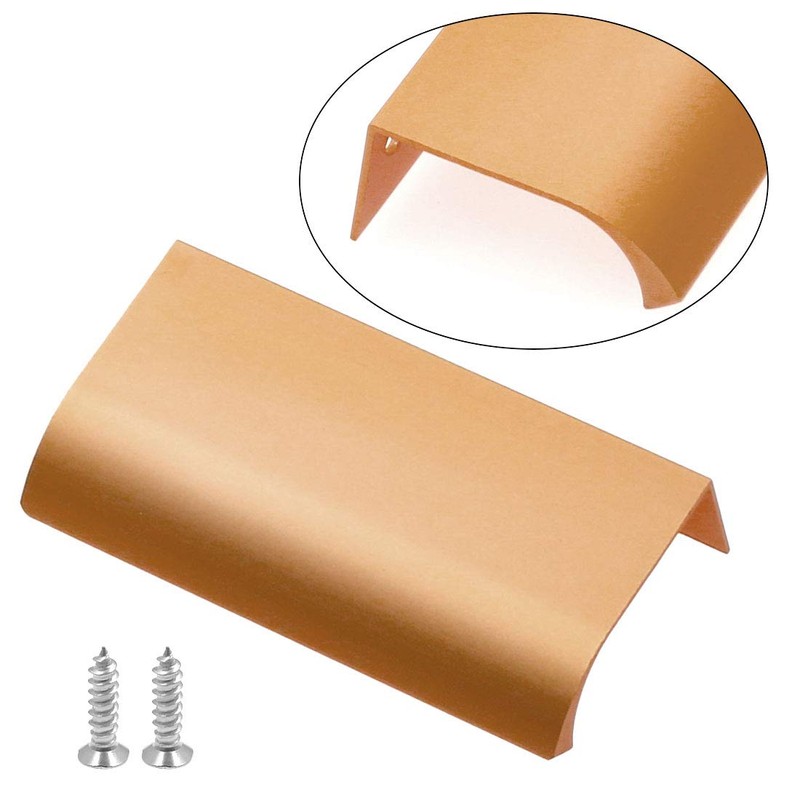 BokWin 6Pcs 80mm/3.15" Modern Style Finger Edge Pull, Aluminum Furniture
