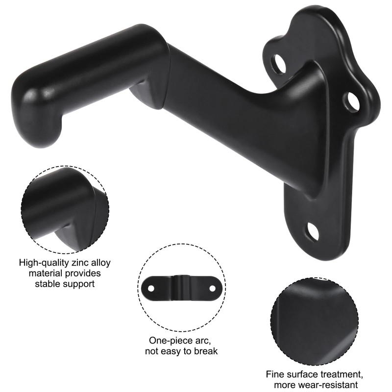RealPlus Handrail Stair Brackets 5pcs Heavy Duty Hand Rail Bracket