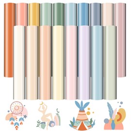 MJARTORIA Plotter Film Textile Vinyl, Flex Film Plotter Textile 30 x 25 cm, Boho Heat Transfer Film Plotter for DIY T-Shirt Fabrics Leather