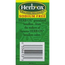 HERB-OX Bouillon - Instant Broth - Granulated - Seasoning - Chicken - Sodium Free - Gluten Free - 1 Box - 8 Packets - 1.2 Ounces