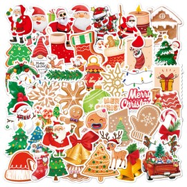Christmas Stickers Pack of 50 for Christmas Decoration, Christmas Stickers Waterproof Decals for Skateboard, Car, Motorcycles, Bicycle, Luggage, Laptop, Suitcase (Christmas B)