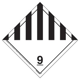 Class 9 Miscellaneous Placard 10-pk. - 10.75" x 10.75" Polycoated Tagboard for Temporary Applications - J. J. Keller - Complies with Complies with Transport Canada Hazmat Placard Requirements