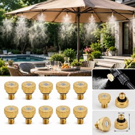 Atomizing Misting Nozzles for Garden Misting - Durable Brass Fine Fog Spray Nozzles for Cooling and Humidification Systems