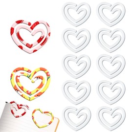 10 Pack Sublimation Blanks Acrylic Paper Clips, 3" x 2" Jumbo Heart Shape Clear Heat Transfer Paper Clip, Large DIY Bookmark for Crafts, Office School Classroom Stationery Supplies, Home Gifts Ideas