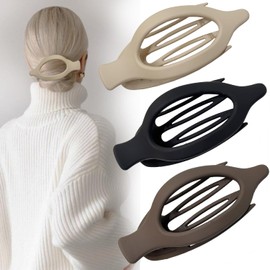 Flat Hair Clips for Women, Flat Claw Clips & Duckbill Hair Clips for Thick or Thin Hair,Curved ClawClips for Women Girls, Lay Down-Claw Clips, Valentine's Day Gifts Accessories(3PCS)