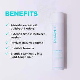 QUICKIE.ME Dry Shampoo Hair Spray by DESIGNME | Oil-Absorbing, Residue-Free Dry Shampoo | Root-Lifting Dry Shampoo Spray | Waterless Dry Shampoo Spray with Rice Starch, 7 Oz