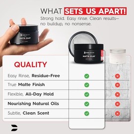 Arcilla Para El Cabello Para Hombres - Perfumada Media Fuerte Fijación Mate Arcilla Para Acabado Sin Brillo Productos Para El Cabello Para Hombre Ingredientes Premium Tamaño De Viaje Arci