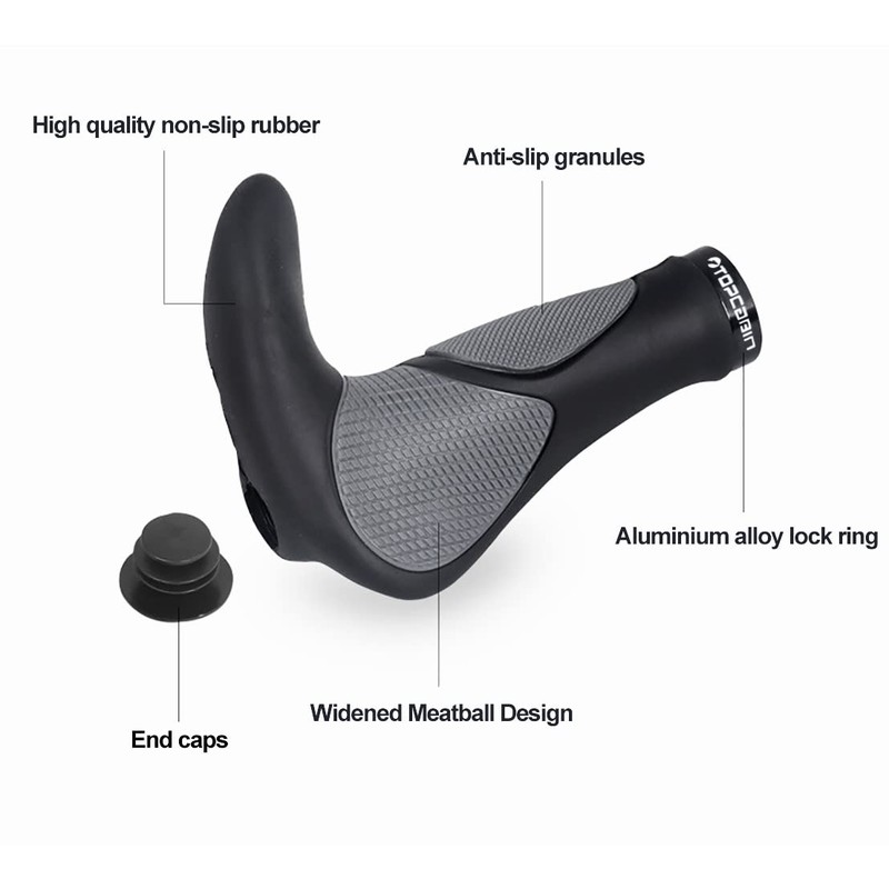 TOPCABIN Bike Grips Double Lock on Locking Bicycle Handlebar Grips