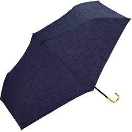 Wpc. 801-5987 Parasol Star Stitch Mini Navy Folding Umbrella, Women's, For Rain or Shine, Star, Stylish, Cute